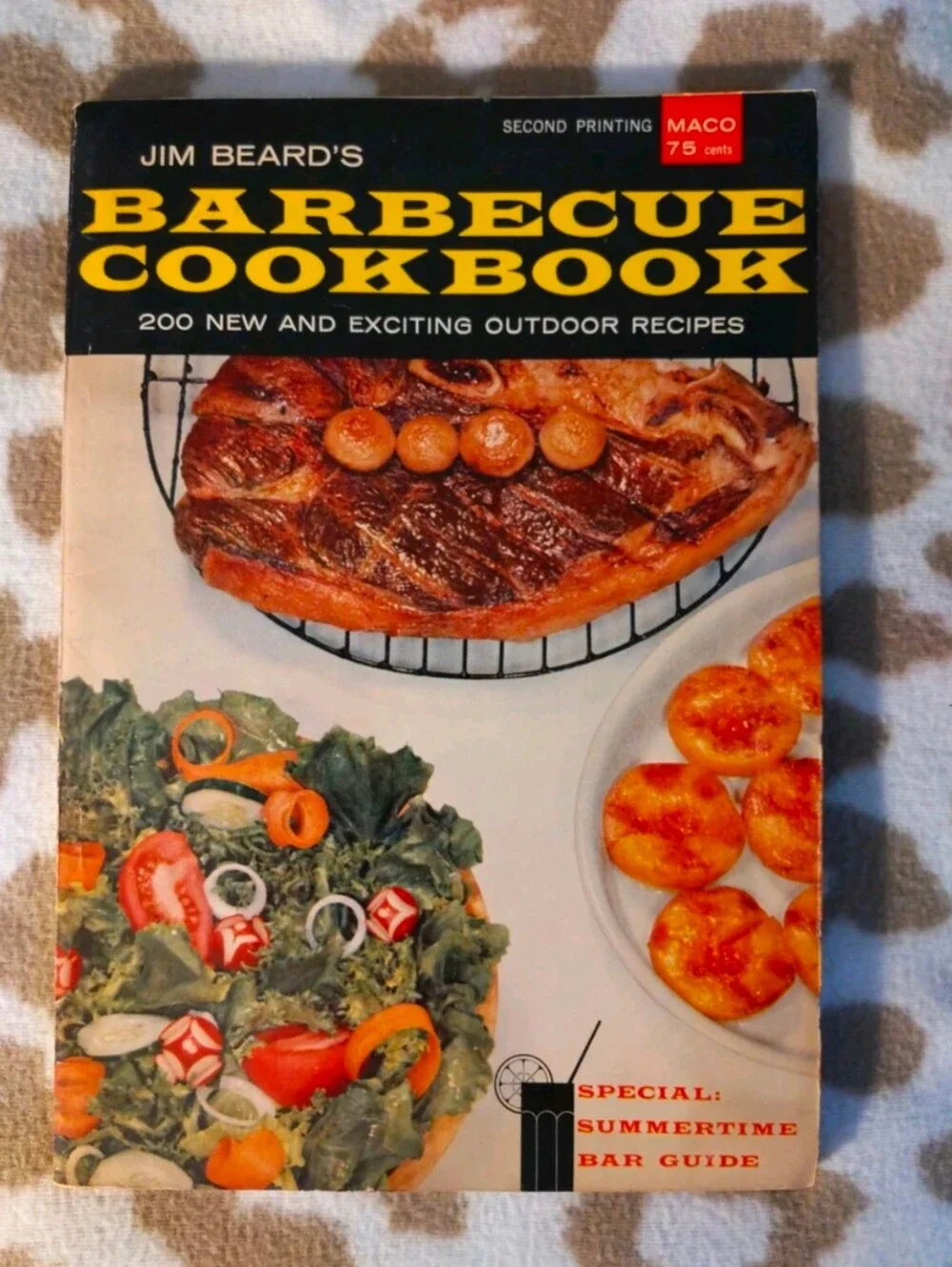 Vintage 1959 Jim Beards Barbecue Cookbook Softcover 200 New & Exciting Recipes